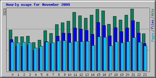 Hourly usage for November 2009