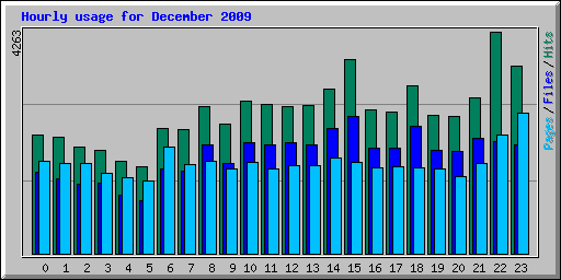Hourly usage for December 2009