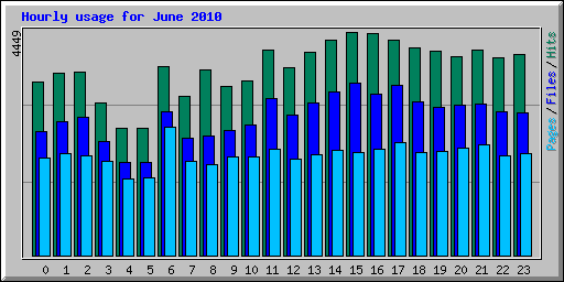 Hourly usage for June 2010