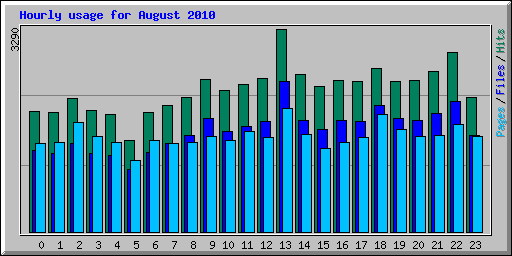 Hourly usage for August 2010