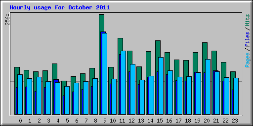 Hourly usage for October 2011
