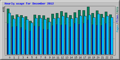 Hourly usage for December 2012