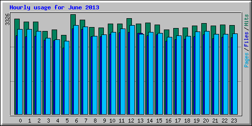 Hourly usage for June 2013