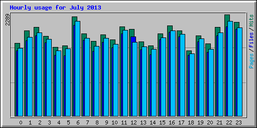 Hourly usage for July 2013